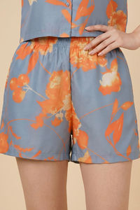 Zivame Woven Loungewear Short Set - Slate Grey — thumbnail 3